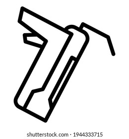 Gun for silicone icon. Outline gun for silicone vector icon for web design isolated on white background