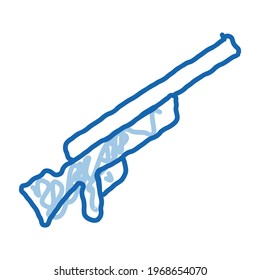 Gun sketch icon vector. Hand drawn blue doodle line art Gun sign. isolated symbol illustration