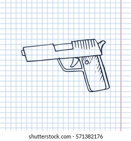 gun sketch. vector