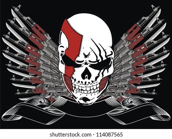 gun and skull