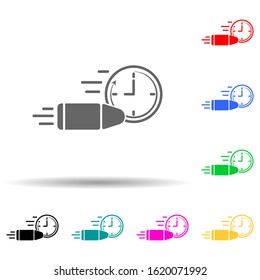 gun speed multi color style icon. Simple glyph, flat vector of speed icons for ui and ux, website or mobile application