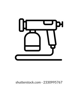 Ilustración vectorial del icono de contorno de pulverización de un arma