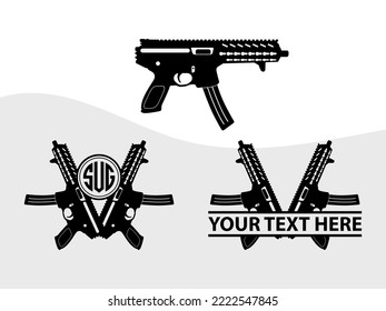 Ilustración de vectores imprimibles SVG de Gun