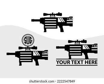 Ilustración de vectores imprimibles SVG de Gun