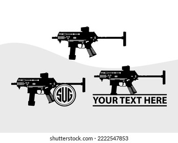 Ilustración de vectores imprimibles SVG de Gun