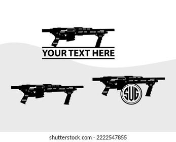 Ilustración de vectores imprimibles SVG de Gun