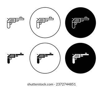 Gun Symbol Set. Handgun Vector Icon for UI Designs.
