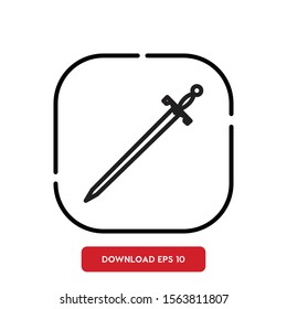 Gun symbol, sword outline vector icon. Modern, simple flat vector illustration for web site or mobile app