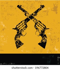 Gun symbol,Grunge vector