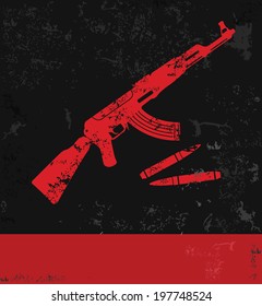 Gun symbol,grunge vector
