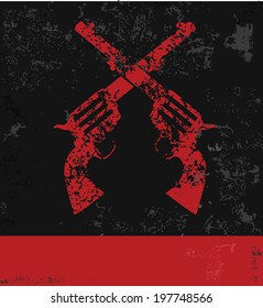 Gun symbol,grunge vector