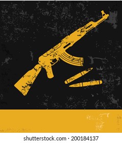 Gun symbol,grunge vector