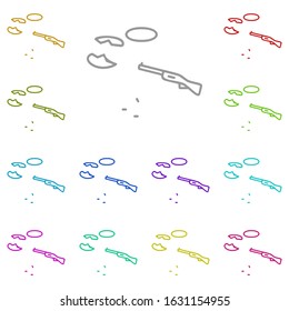Gun, target, hunter multi color icon. Simple thin line, outline vector of adventure for ui and ux, website or mobile application