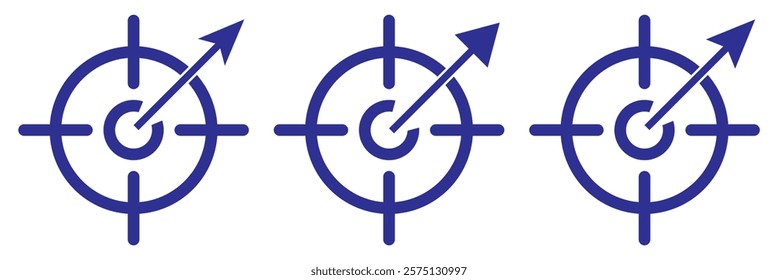 Gun target icon in black and blue