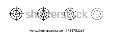 Gun target icon concept. editable vector trendy illustrations.