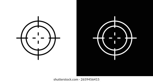 Icono de objetivo de pistola para concepto y Diseño gráfico. Colección de iconos de vector de estilo negro de alta calidad