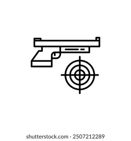 Icono de pistola y objetivo, Ilustración vectorial de icono de diseño editable. Perfecto para interfaces de Web y App, infografías, etc.
