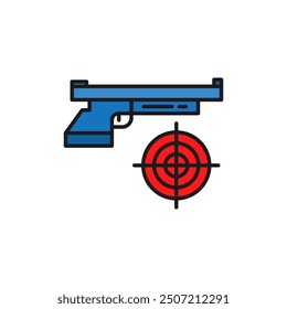 gun and target icon, editable design icon vector illustration. Perfect for web and app interfaces, infographics, etc.