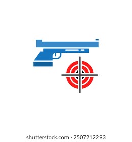 gun and target icon, editable design icon vector illustration. Perfect for web and app interfaces, infographics, etc.
