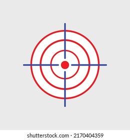 Gun target icon. Goal, focus logo. Web, app UI design, design and game element.