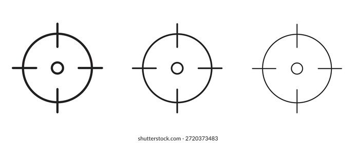 Icono de objetivo de arma. Ilustración vectorial de estilo minimalista dibujado a mano