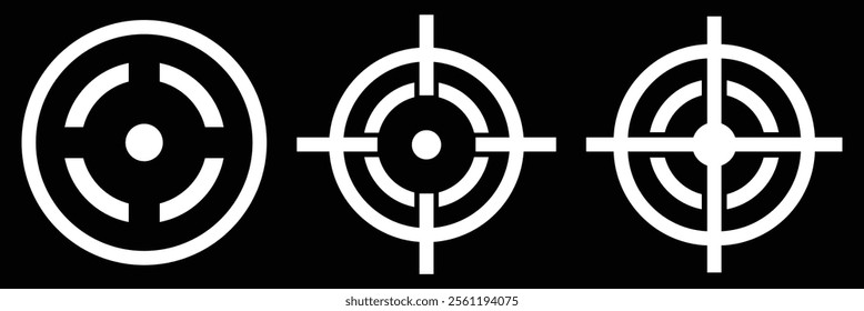 Gun target icon. Target line icon set. objective ambition goal vector icon. Business mission sign. opportunity pictogram. purpose or aim line icon.