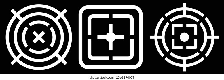 Gun target icon. Target line icon set. objective ambition goal vector icon. Business mission sign. opportunity pictogram. purpose or aim line icon.