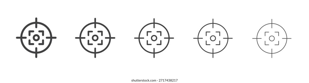 Gun-Ziel-Symbol in linearen Strichen Konzept