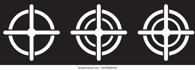 Gun target icon. modern vector symbols set. Symbol of crosshair in infographics style. Vector illustration. 