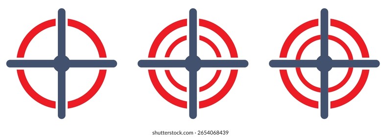 Ícone de alvo de arma. conjunto de símbolos vetoriais modernos. Símbolo de cruz em estilo infográfico. Ilustração vetorial. 