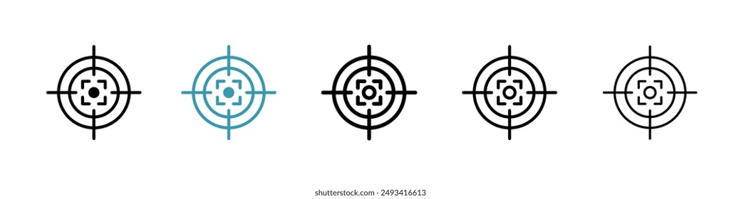 Paquete de iconos de objetivo de pistola. estilo de línea EPS 10