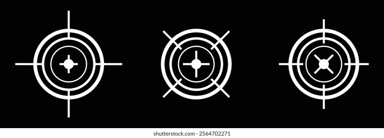 Gun target icon set on isolated background.