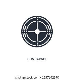 gun target icon. simple element illustration. isolated trendy filled gun target icon on white background. can be used for web, mobile, ui.