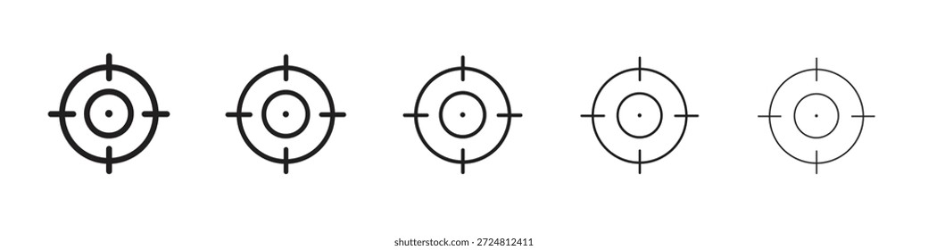 Icono de objetivo de arma. Estilo de contorno simple. Elementos gráficos.