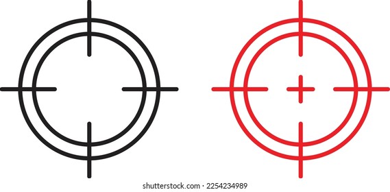 Icono de objetivo de arma línea de estilo plano simple y de diseño sólido Isolated vector ilustración sobre fondo blanco. Para aplicaciones, logotipo, sitios web, símbolo , UI, UX, gráfico y diseño web. EPS 10.