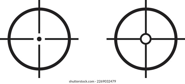 Gun target icon simple trendy flat style line and solid Isolated vector illustration on white background. For apps, logo, websites, symbol , UI, UX, graphic and web design. EPS 10.