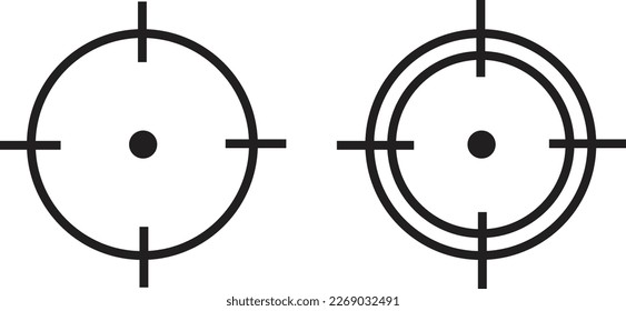 Gun target icon simple trendy flat style line and solid Isolated vector illustration on white background. For apps, logo, websites, symbol , UI, UX, graphic and web design. EPS 10.