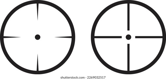 Gun target icon simple trendy flat style line and solid Isolated vector illustration on white background. For apps, logo, websites, symbol , UI, UX, graphic and web design. EPS 10.