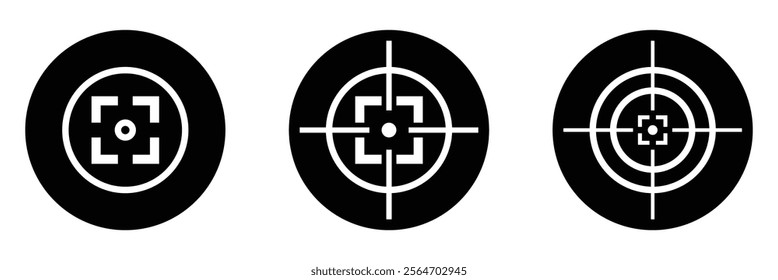 Gun Target Icon Vector Design for Shooting Practice or Aim Training. Bullseye Gun Target Icon. Gun Target Icon in Modern Flat Style. Vector Illustration.
