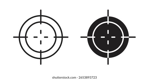 Ilustración vectorial de icono de objetivo de pistola sobre un fondo transparente.