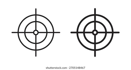 Gun target icon vector modern flat and stroke designs