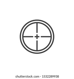 Gun target line icon. linear style sign for mobile concept and web design. Target, aim outline vector icon. Symbol, logo illustration. Vector graphics