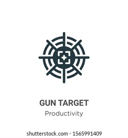 Gun target vector icon on white background. Flat vector gun target icon symbol sign from modern productivity collection for mobile concept and web apps design.