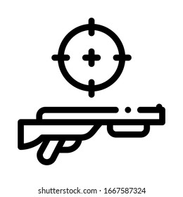 Vector de iconos de destino de armas. Signo de destino de la pistola de esquema. Ilustración de símbolo de contorno aislado
