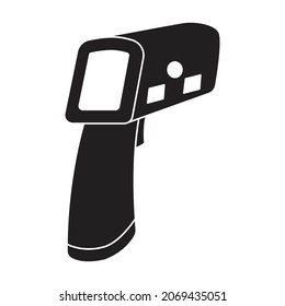 Icono vectorial del termómetro de armas.Icono vector negro aislado en termómetro de pistola de fondo blanco.