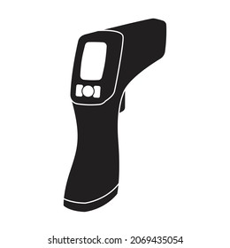Icono vectorial del termómetro de armas.Icono vector negro aislado en termómetro de pistola de fondo blanco.