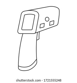 Gun-Thermometer Vektorsymbol.Umrisslinie Vektorsymbol einzeln auf weißem Hintergrund Pistenthermometer.