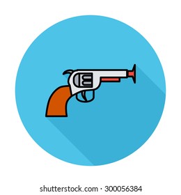 Gun toy icon. Flat vector related icon whit long shadow for web and mobile applications. It can be used as - logo, pictogram, icon, infographic element. Vector Illustration. 
