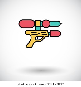 Gun toy icon. Flat vector related icon whit long shadow for web and mobile applications. It can be used as - logo, pictogram, icon, infographic element. Vector Illustration. 