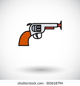 Gun toy icon. Flat vector related icon whit long shadow for web and mobile applications. It can be used as - logo, pictogram, icon, infographic element. Vector Illustration. 